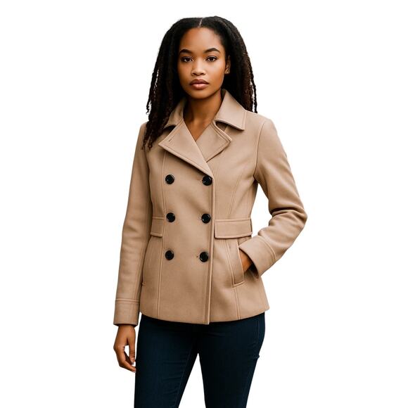 Victoria's Secret Wool Blend Peacoat - Size 6 - Beige (2880) - Picture 7 of 7